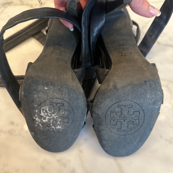 Tory Burch leather lace up sandals - black - size 8 - Picture 4 of 5